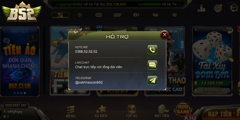 Liên Hệ B52 – Cập Nhật Các Kênh Hỗ Trợ Nhanh Chóng 24/7 Các kênh liên hệ B52 Club mới nhất cho game thủ