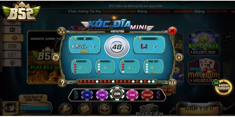Đôi nét về sức hấp dẫn của game Xóc đĩa B52