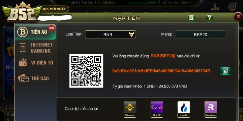 Lưu ý khi nạp tiền B52 để tránh rủi ro
