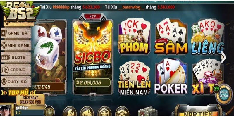 Những ưu điểm chỉ có tại sảnh game bài B52